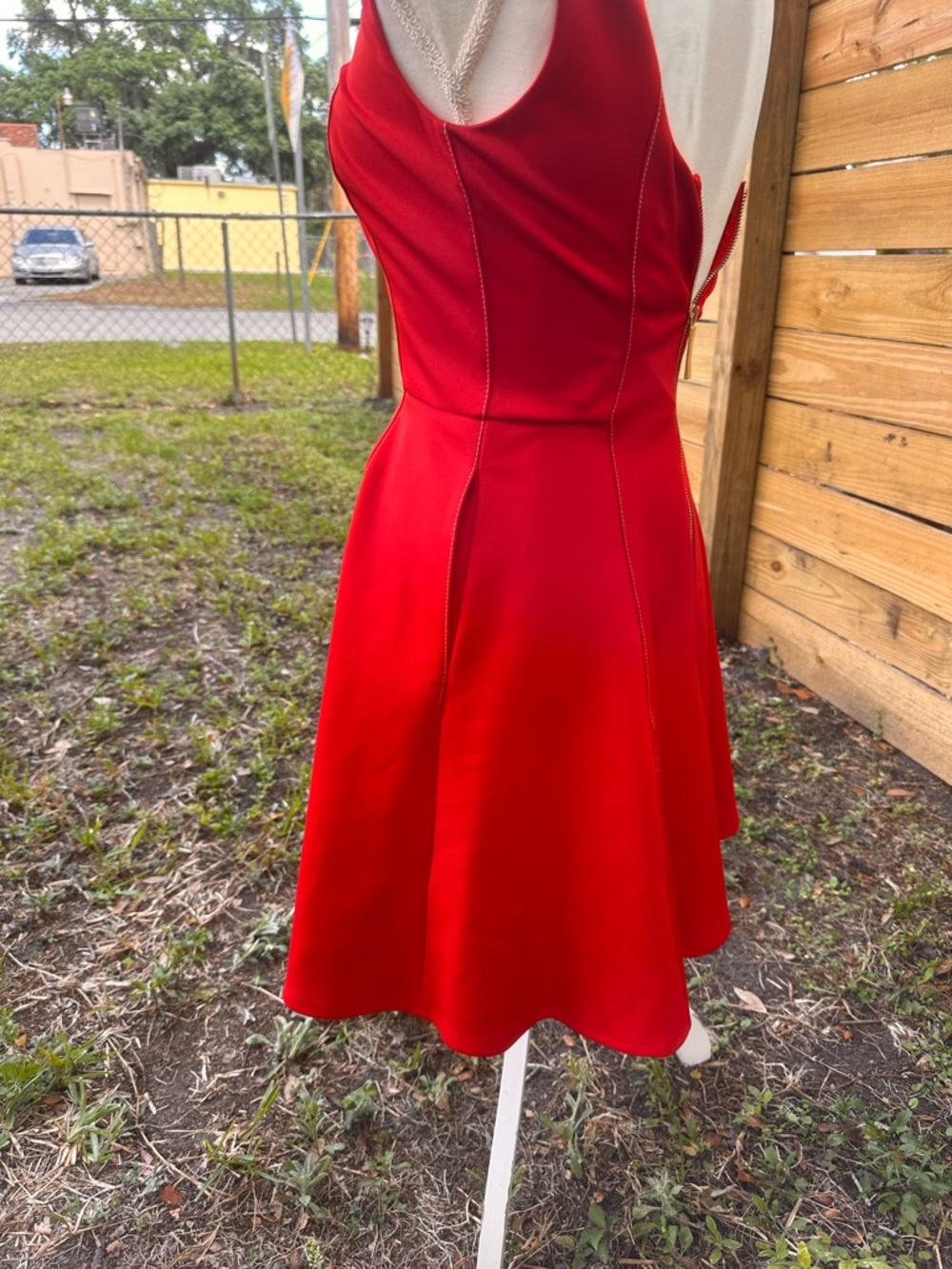 Ted Baker London Red Sleeveless Fit-and-Flare Mini Dress!